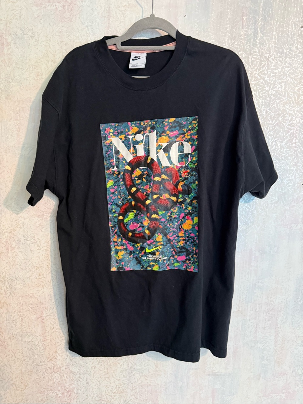 Nike Max 9 Trek Division Snake Print T-Shirt Los Angeles, Short Sleeve Sz Medium
